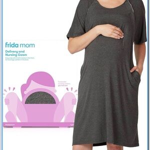 Frida Mom Charcoal Delivery and Nursing Gown